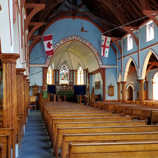 Inside St. Lawrence Anglican Church Belleoram - photo courtesy of Bob & Linda Brown (London, ON)