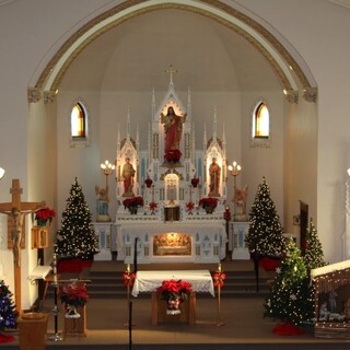 Sacred Heart decorated for Christmas