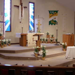 The altar at Easter