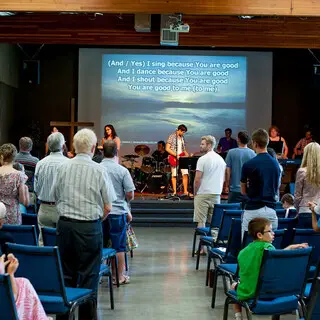 Sunday worship at Alderbrook Community Church
