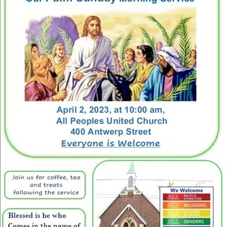 Palm Sunday Service Sunday April 2, 2023
