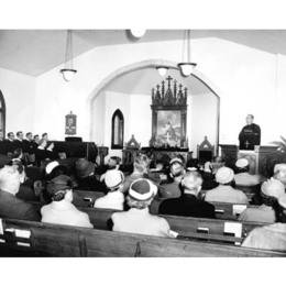 Pastor Berstad preaching at Trinity, c. 1955-59