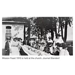 Mission feast held at Prairie Dell Presbyterian Church, Baileyville, Illinois year 1910