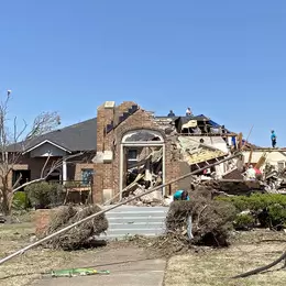Church building destroyed by an EF-4 tornado on March 24, 2023 - photo courtesy of Maya Miller, Gulf States Newsroom