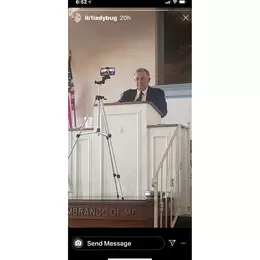 Pastor Rodger Randall in the pulpit
