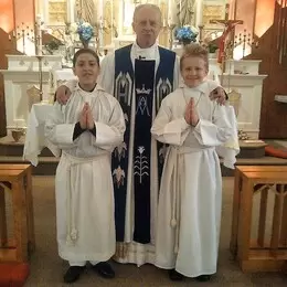Fr. Christopher with altar servers