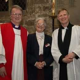The installation service, The Rt Revd Antony Porter Bishop of Sherwood  with Churchwarden Mags Gale and our new Rector Rev Mic Johnson